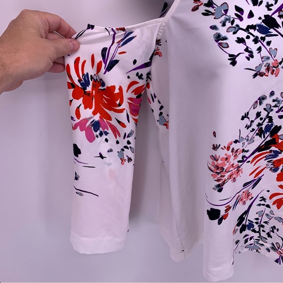 NEW Rachel Roy Cold Shoulder Long Sleeve Floral Blouse Size Small - Picture 5 of 11